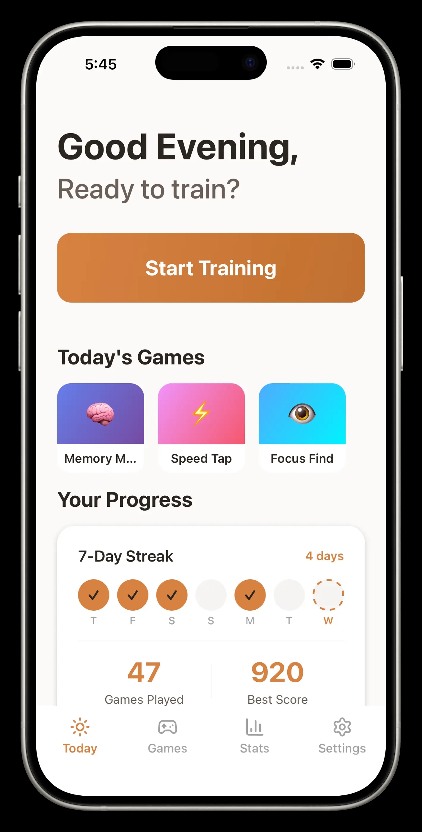 🧠 Мобильное приложение для тренировки когнитивных способностей у пожилых людей